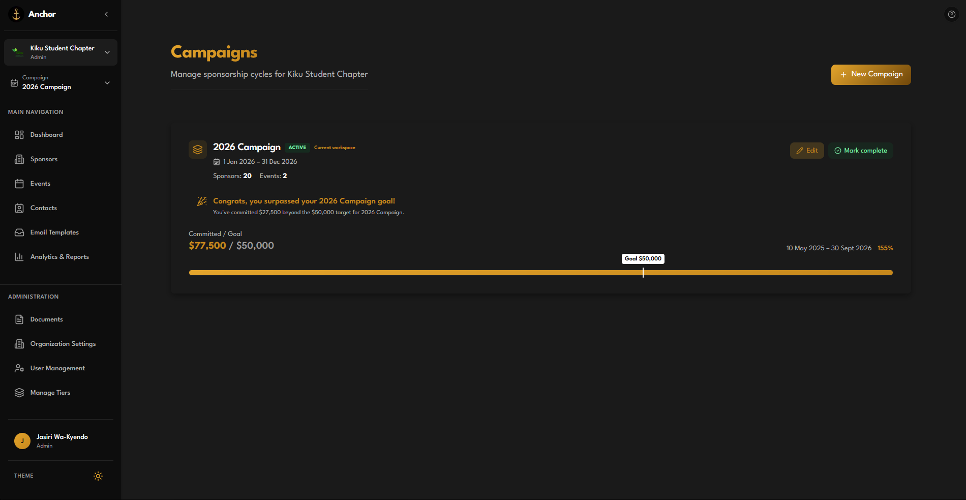Anchor screenshot for: Plan Your Sponsorship Year