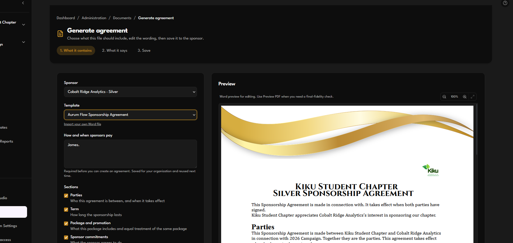 Anchor screenshot for: Manage Agreements, Invoices & Payments